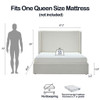 Carmen - Queen Minimalist Upholstered Wingback Bed Frame With High Headboard - Ivory