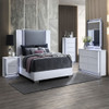 Moon - Smooth King 5 Pieces Bedroom Set With LED Accent - White