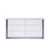 Moon - Smooth Queen 5 Pieces Bedroom Set With LED Accent Lighting And Marble Highlights - White