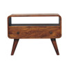 Mini Curved Media Unit - Chestnut