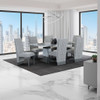 Stacey - Dining Chair With Extended Back (Set of 2) - Gray / White