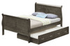 Full Elegant Trundle Bed With Timeless Charm - Gray