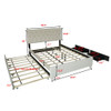 Queen Bed With Pull Out Trundle & Storage Drawers, No Box Spring Required, Space Saving Design - Beige