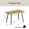 Modern Minimalist 47" Wood Dining Table With Metal Legs For 4 - Wood