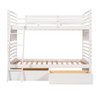 Twin Over Twin Bunk Bed With Two Drawers - White