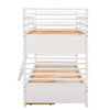 Twin Over Twin Bunk Bed With Two Drawers - White