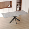 Modern Mid-Century Gray Dining Table Set With Extendable Design