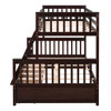 Twin Over Full Bunk Bed With Ladders And Two Storage Drawers - Espresso