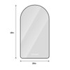 Modern Arched LED Bathroom Mirror With Time And Temperature Display, Anti Fog, Dimmable Light - Black Modern Arched LED Bathroom Mirror With Time And Temperature Display, Anti Fog, Dimmable Light - Black
