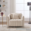 Upholstered Oversized 360° Swivel Accent Barrel Chair And Half Cozy Sofa With 3 Pillows Upholstered Oversized 360° Swivel Accent Barrel Chair And Half Cozy Sofa With 3 Pillows