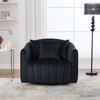 Upholstered Oversized 360° Swivel Accent Barrel Chair And Half Cozy Sofa With 3 Pillows Upholstered Oversized 360° Swivel Accent Barrel Chair And Half Cozy Sofa With 3 Pillows