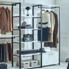 Fiona - Freestanding Walk In Wood Closet System & Metal Frame Melamine - White