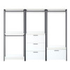 Fiona - Freestanding Walk In Wood Closet System, Metal Frame Melamine - White