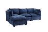 Modern Sectional L-Shape Sofa With Convertible Ottoman For Living Room
