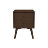 Caroline - Mid-Century Modern Style White Night Stand 2 Drawer