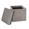 Rockwood - Upholstered Cube Storage Ottoman With Tray