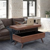 Owen - Lift Top Large Coffee Table Storage Ottoman, Mid Century Style