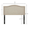 Elegant Panel Headboard With Copper Nailheads And Adjustable Metal Legs
