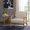Mid-Century Style Lounge Chair With Upholstered Seat Mid-Century Style Lounge Chair With Upholstered Seat