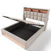 Upholstered Platform Bed With A Hydraulic Storage System, LED And USB Charging (Without Mattress) Upholstered Platform Bed With A Hydraulic Storage System, LED And USB Charging (Without Mattress)