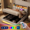 Upholstered Platform Bed With A Hydraulic Storage System, LED And USB Charging (Without Mattress) Upholstered Platform Bed With A Hydraulic Storage System, LED And USB Charging (Without Mattress)