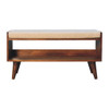 Solid Wood Bench With Upholstered Sea