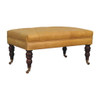 Buffalo - Leather Ottoman With Castor Legs Buffalo - Leather Ottoman With Castor Legs