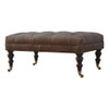 Buffalo - Leather Ottoman With Castor Legs