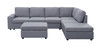 Cassia - 7 Seat Reversible Modular Sectional Sofa With Ottoman