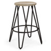 Simeon - Multifunctional Metal Stool With Wood Seat