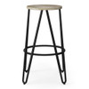Simeon - Multifunctional Metal Stool With Wood Seat