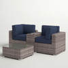 Wicker Seating Group Set With Table And Cushions Wicker Seating Group Set With Table And Cushions