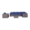 Wicker Seating Group Set With Table And Cushions Wicker Seating Group Set With Table And Cushions