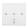 6 Doors Wardrobe Storage For Bedroom, With Big Drawers