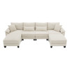 Wide Seat Modular Sectional Bed Sleeper Couch Set With Armrest Pillow 6 Seat, Free Combination Sofa With Ottomans Oversized
