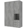 2 Doors Wardrobe Storage For Bedroom With Shelves And 3 Drawers