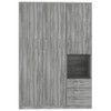 2 Doors Wardrobe Storage For Bedroom With Shelves And 3 Drawers