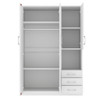 2 Doors Wardrobe Storage For Bedroom With Shelves And 3 Drawers