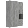 2 Doors Wardrobe Storage For Bedroom With Shelves And 3 Drawers