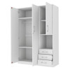 2 Doors Wardrobe Storage For Bedroom With Shelves And 3 Drawers