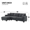 Modern Convertible Sectional L Shaped Reversible Couch Set With Free Pillows 4 Seat Suede Sleeper Sofa With Ottoman