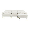 L Shaped Convertible Sectional Sofa 4 Seat Tufted Couch Set With Two Tone Adjust Legs Cloud Movable Ottoman