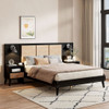 Bed Frame With 2 Nightstands Elegant Design With Lamps Bed Frame With 2 Nightstands Elegant Design With Lamps