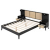 Bed Frame With 2 Nightstands Elegant Design With Lamps Bed Frame With 2 Nightstands Elegant Design With Lamps