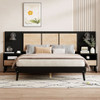 Bed Frame With 2 Nightstands Elegant Design With Lamps Bed Frame With 2 Nightstands Elegant Design With Lamps