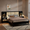 Bed Frame With 2 Nightstands Elegant Design With Lamps Bed Frame With 2 Nightstands Elegant Design With Lamps
