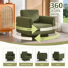 360° Modern Swivel Accent Chair Round Armchair, Thick Padded Single Lounge Sofa Upholstered Comfy 360° Modern Swivel Accent Chair Round Armchair, Thick Padded Single Lounge Sofa Upholstered Comfy