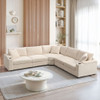 Convertible L Shaped Sectional Corner Couch With Armrest Storage Cup Holders USB Charger, Irregular Corner Oversized Comfy Modular Sofa
