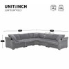 Convertible L Shaped Sectional Corner Couch With Armrest Storage Cup Holders USB Charger, Irregular Corner Oversized Comfy Modular Sofa