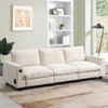 Sectional With Bluetooth Speaker Comfy Cloud Couch Set With Drop Down Table Cup Holders, USB Charger Storage Armrest Wide Seat Sofa